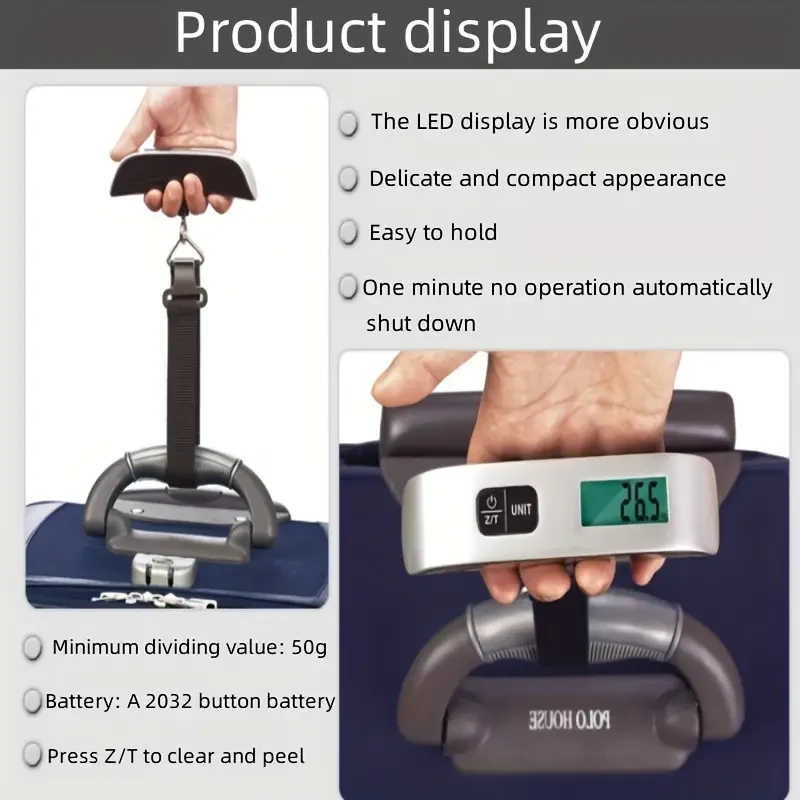 HOTU Portable Electronic Luggage Scale Your Reliable Travel Companion for Accurate Luggage Weight