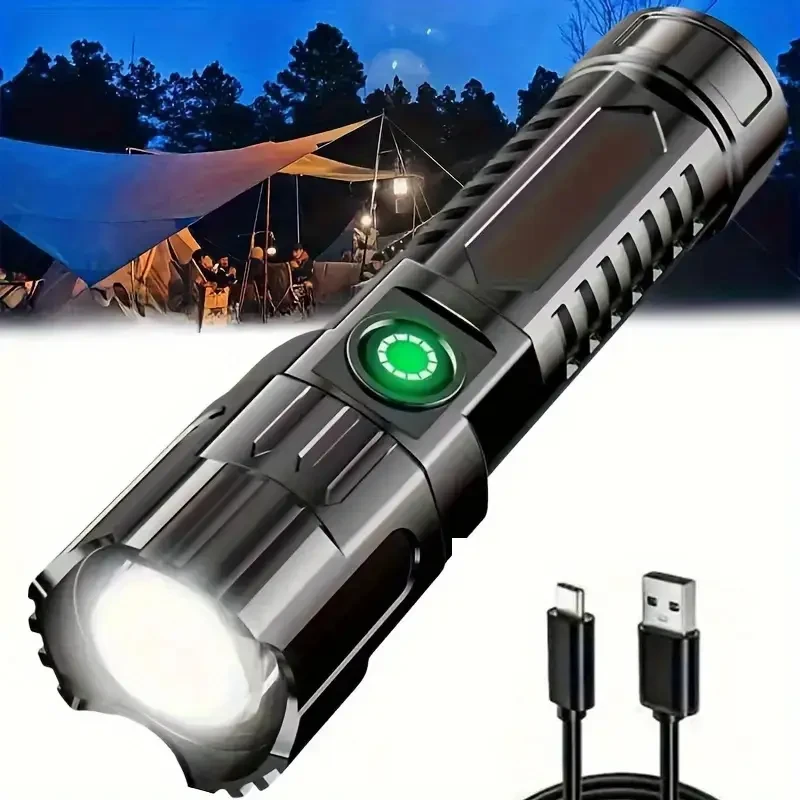 HOTU Ultra-Bright LED Flashlight  Rechargeable, High Lumens & Compact Power for Every Situation