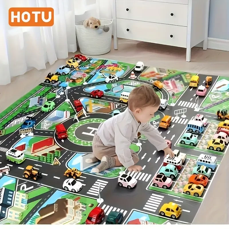 HOTU City Traffic Play Mat Interactive Road Map for Learning & Fun