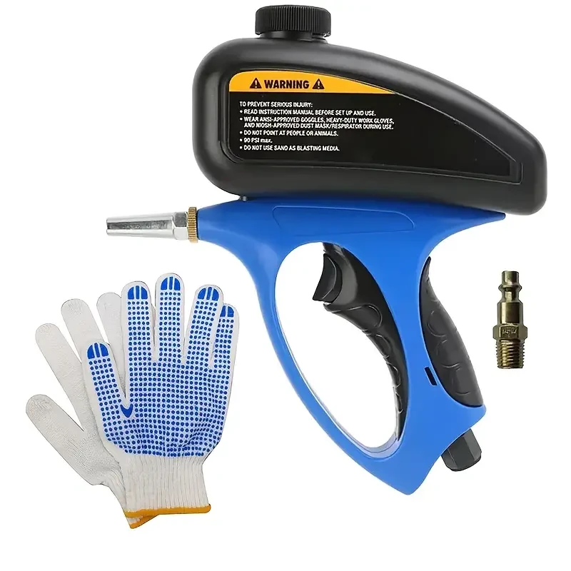HOTU Sand Blaster Gun Pneumatic Nozzle Tool for Rust Removal & Surface Restoration