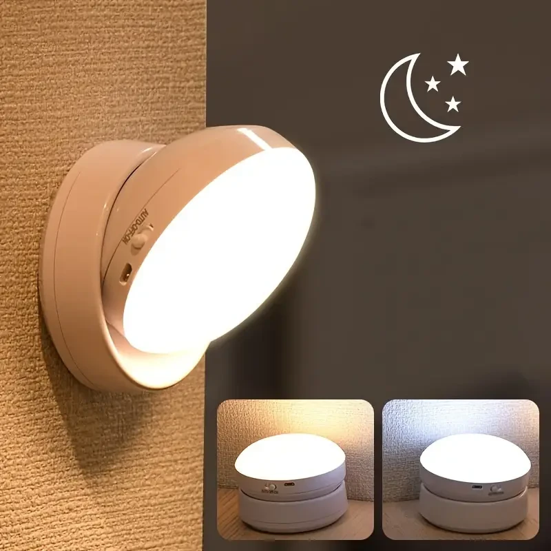 HOTU Auto-On Motion Sensor Night Light  USB Rechargeable, 6-LED Energy-Efficient Lighting