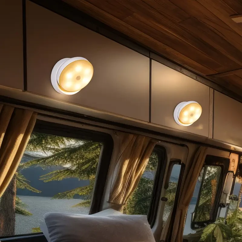 HOTU Auto-On Motion Sensor Night Light  USB Rechargeable, 6-LED Energy-Efficient Lighting