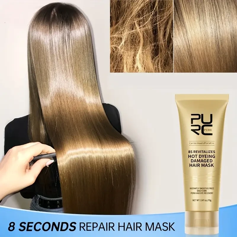 PURC 8 Seconds Hair Mask  Professional Keratin Cream for Smoothing, Softening & Frizz Control