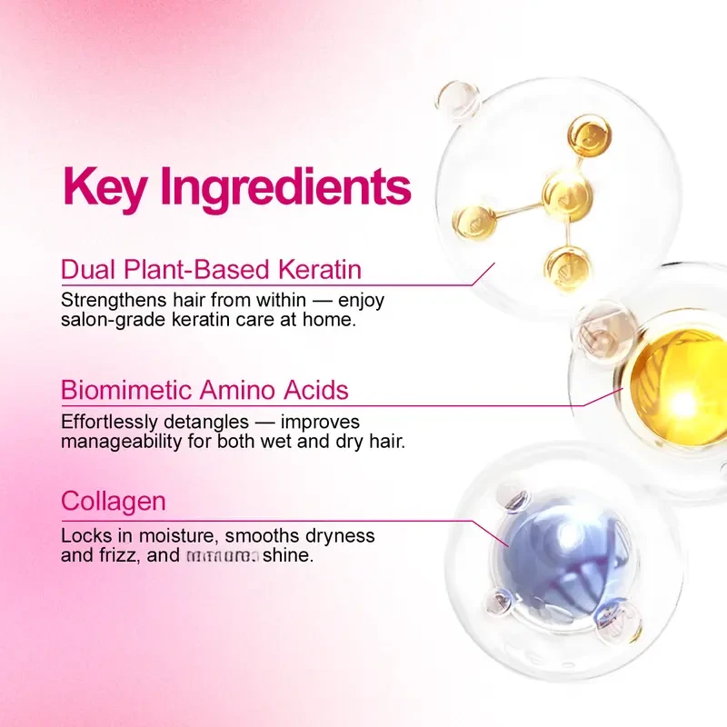 PURC Keratin Reconstructing Hair Mask  No-Rinse Treatment for Strength, Shine & Damage Repair