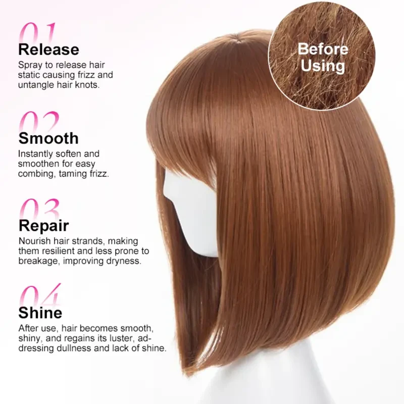 PURC Wig Care Spray  Leave-In Softener for Dry, Tangled & Synthetic Wigs