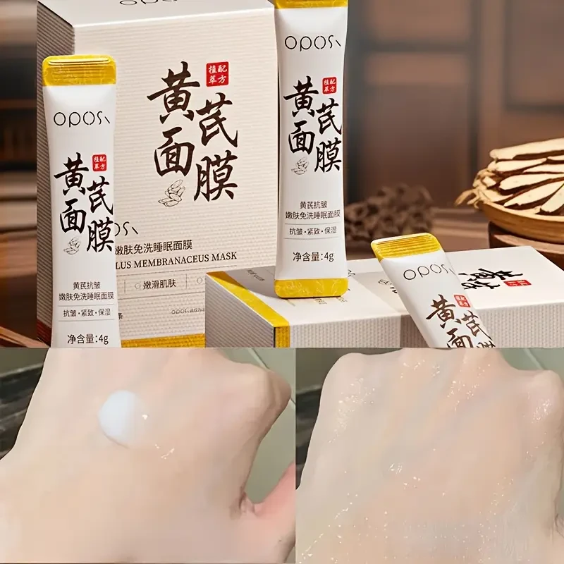 OPOSI Astragalus Leave-On Sleeping Mask  30 Herbal Collagen Strips for Overnight Hydration & Glow