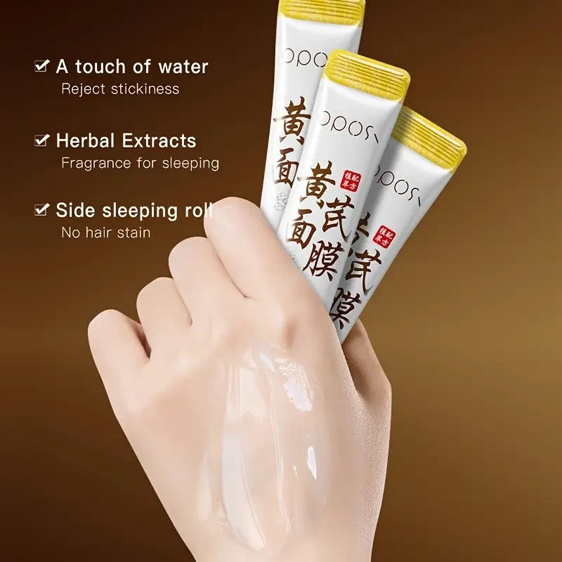 OPOSI Astragalus Leave-On Sleeping Mask  30 Herbal Collagen Strips for Overnight Hydration & Glow