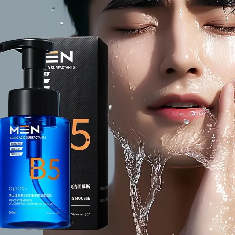 OPOSI Mens Oil-Control Refreshing Cleansing Mousse  Deep Clean, Moisturize & Prep Skin (200ml)