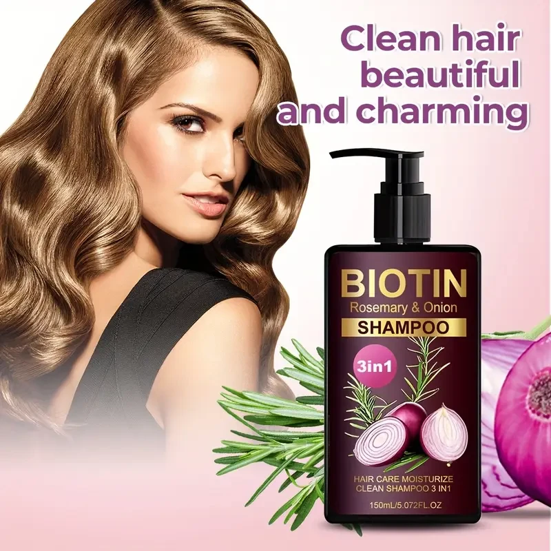 LANEMAY Biotin, Rosemary & Onion 3-in-1 Shampoo Deep Clean, Moisturise & Strengthen