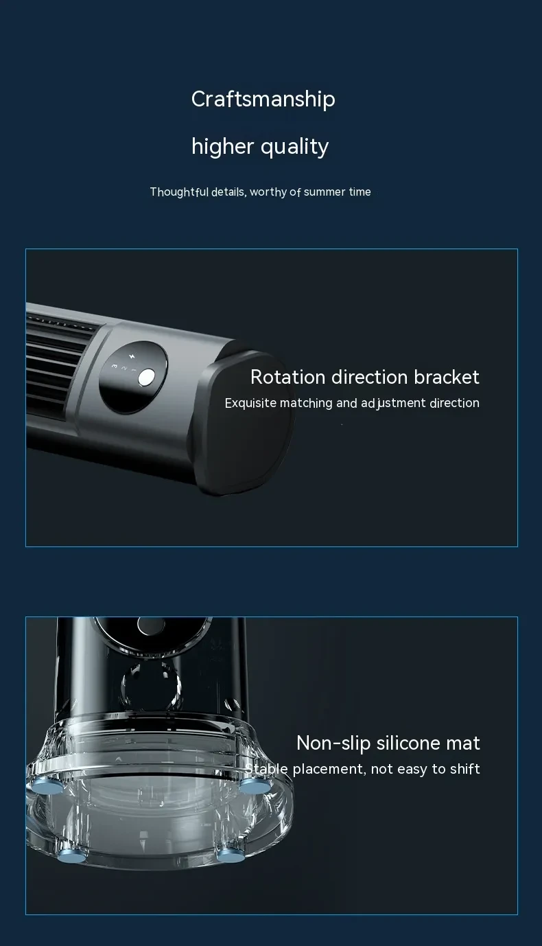 Silent And Portable USB Desktop Vertical Leafless Tower Fan