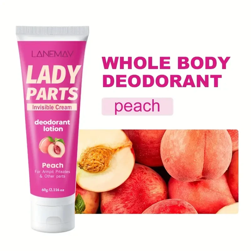 LANEMAY Peach Whole Body Deodorant for Women  72H Odor Control, Aluminum-Free & Skin-Safe