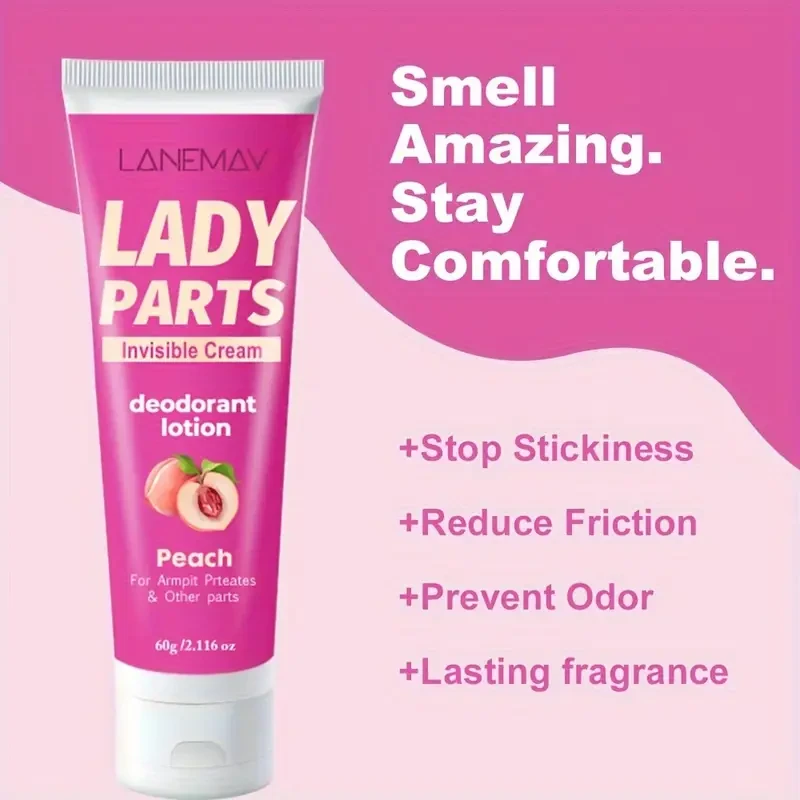 LANEMAY Peach Whole Body Deodorant for Women  72H Odor Control, Aluminum-Free & Skin-Safe