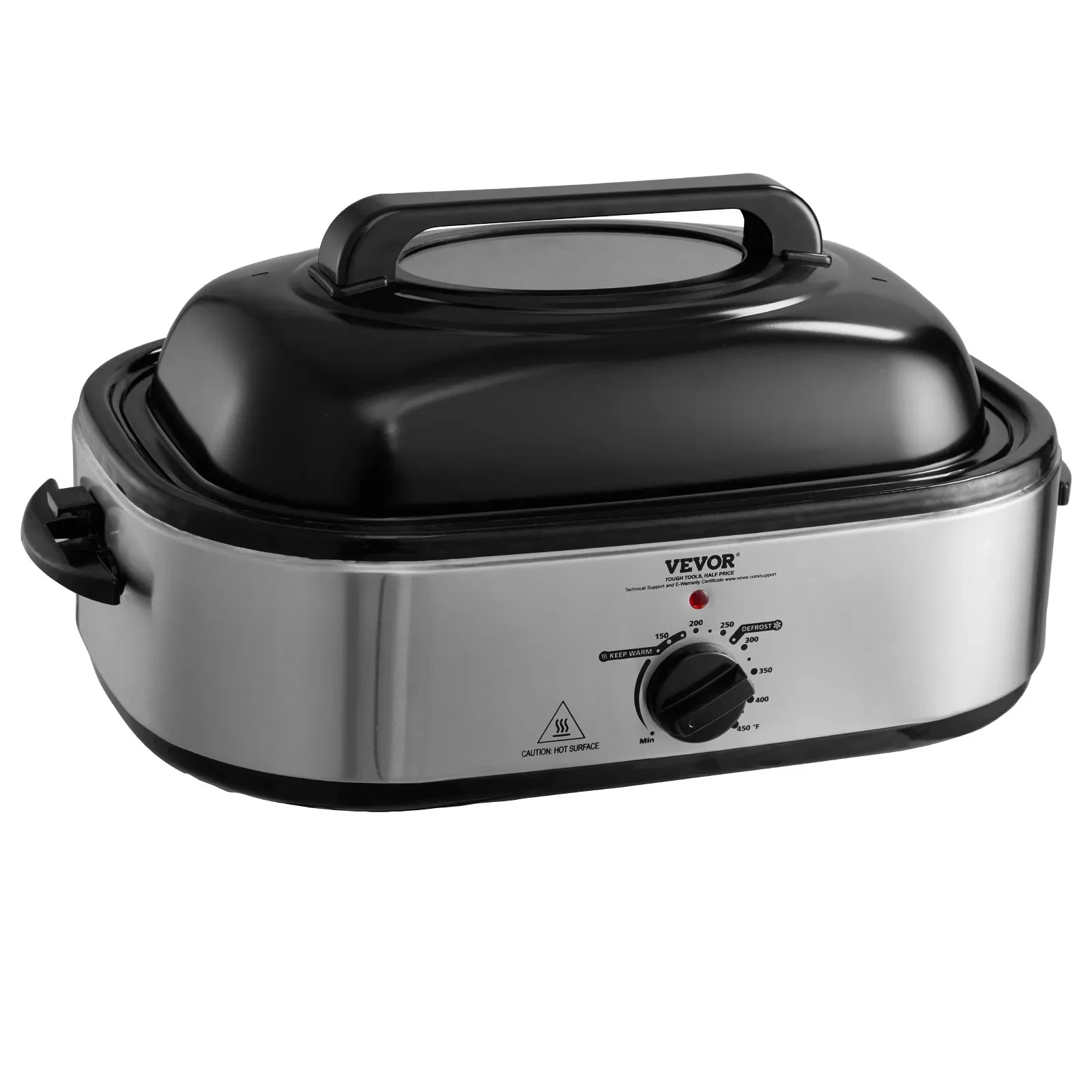 Electric Roaster Oven, 18 QT Turkey Roaster Oven With Self-Basting Lid, 1450W Roaster Oven With Defrost & Warm Function, Adjustable Temperature, Removable Pan & Rack, Fits Turkeys Up To 22LBS