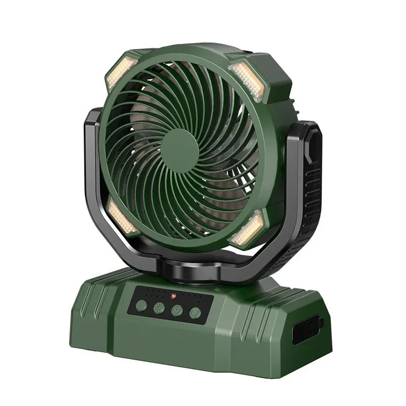 Shaking Head Outdoor Fan Portable Led Charging Light Solar Panel
