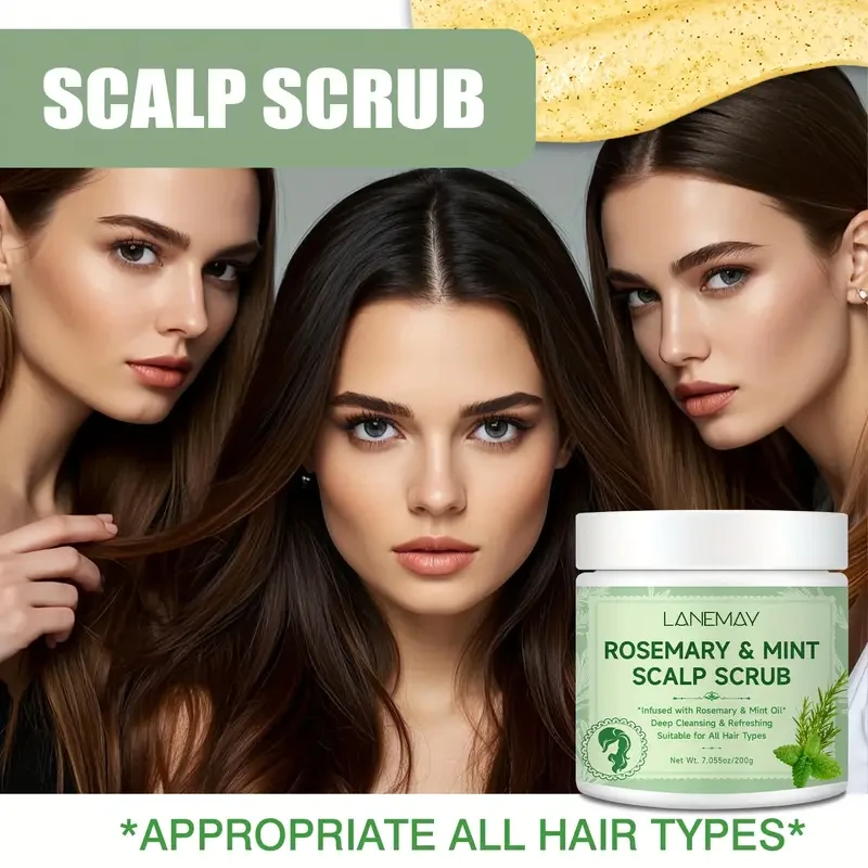 LANEMAY Rosemary & Mint Scalp Scrub  Deep Cleansing & Root-Strengthening Treatment