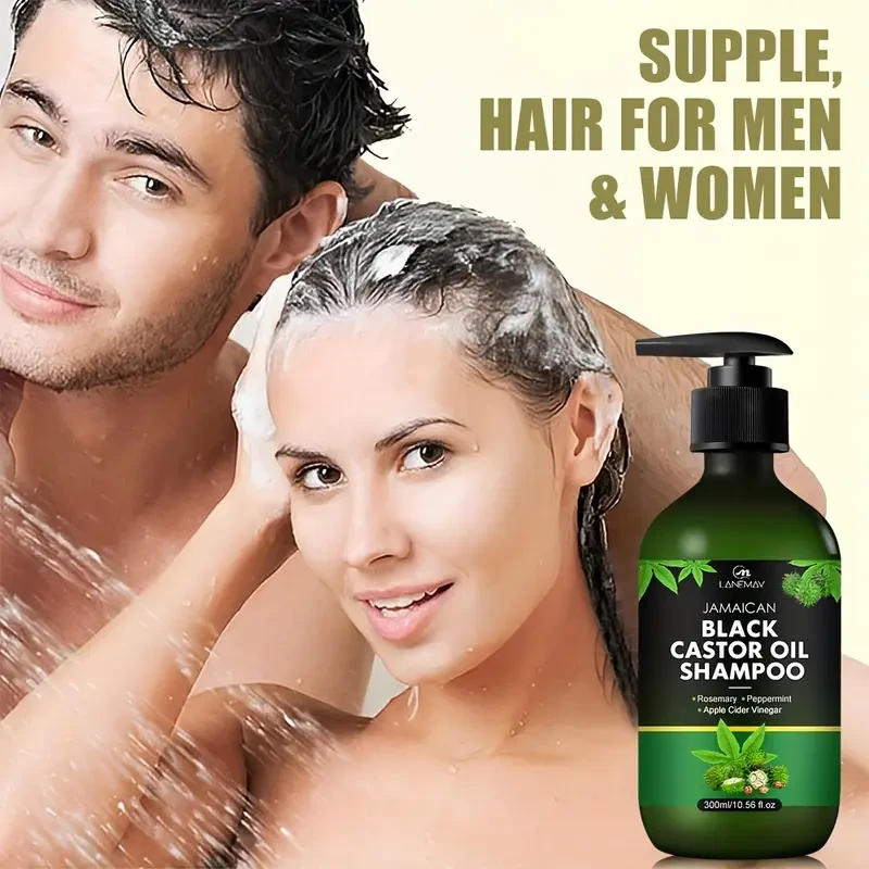 LANEMAY Black Castor Oil Shampoo Deep Clean, Strengthen & Protect Against Breakage