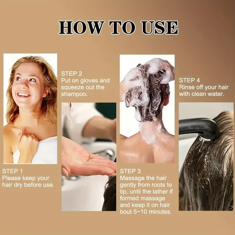 LANEMAY 3-in-1 Black Hair Dye Shampoo  Moisturising, Cleansing & Natural-Looking Black Colour