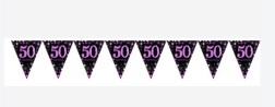 Banner - Celebration 50 Prismatic Pennant - Plastic (Pink)