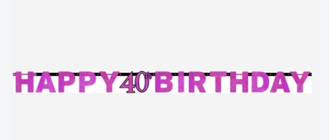 Banner - Celebration 40 Prismatic Letters (Pink)