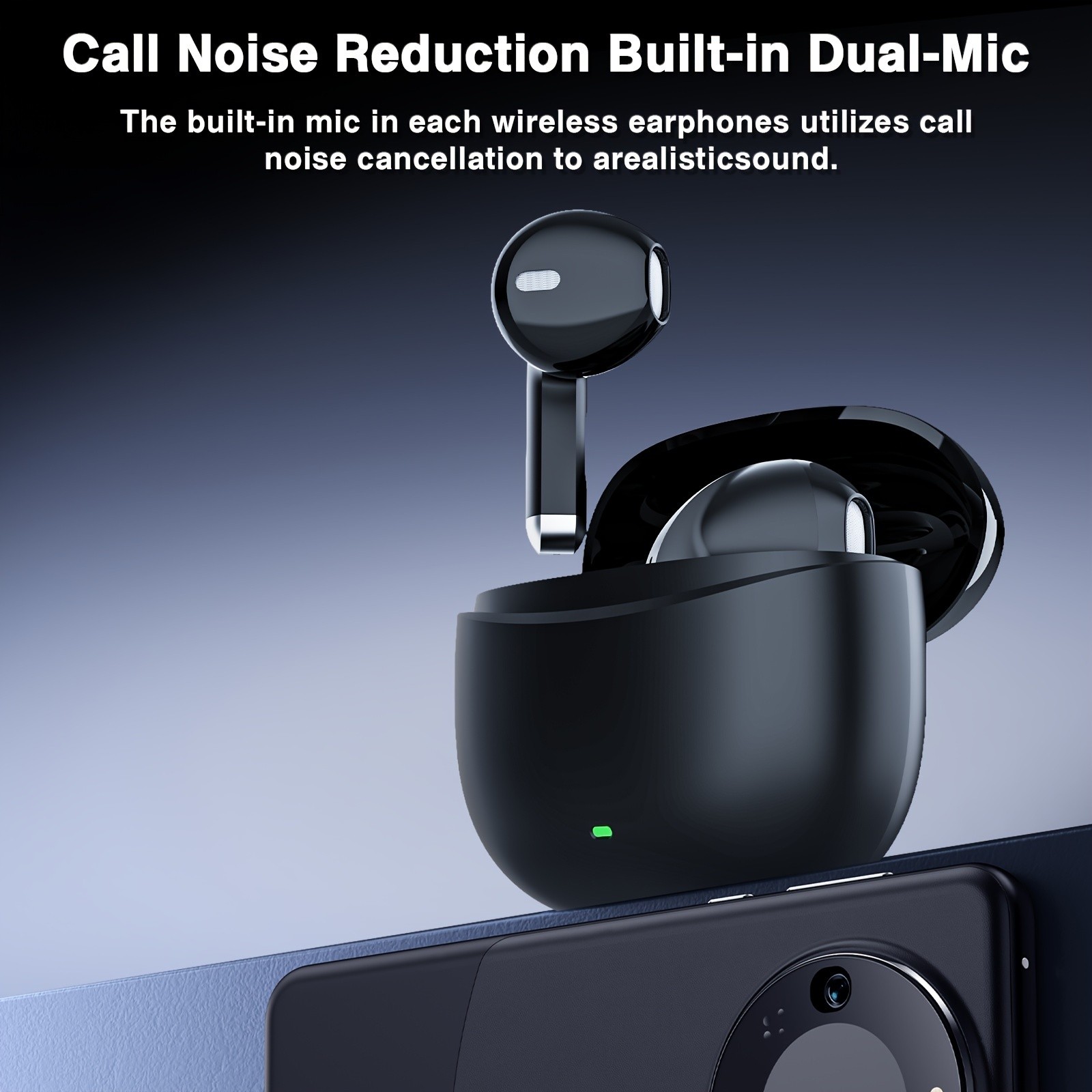 GENAI Wireless Earphones Noise Reduction with Dual Mic, Fast Pairing & Long Standby Time
