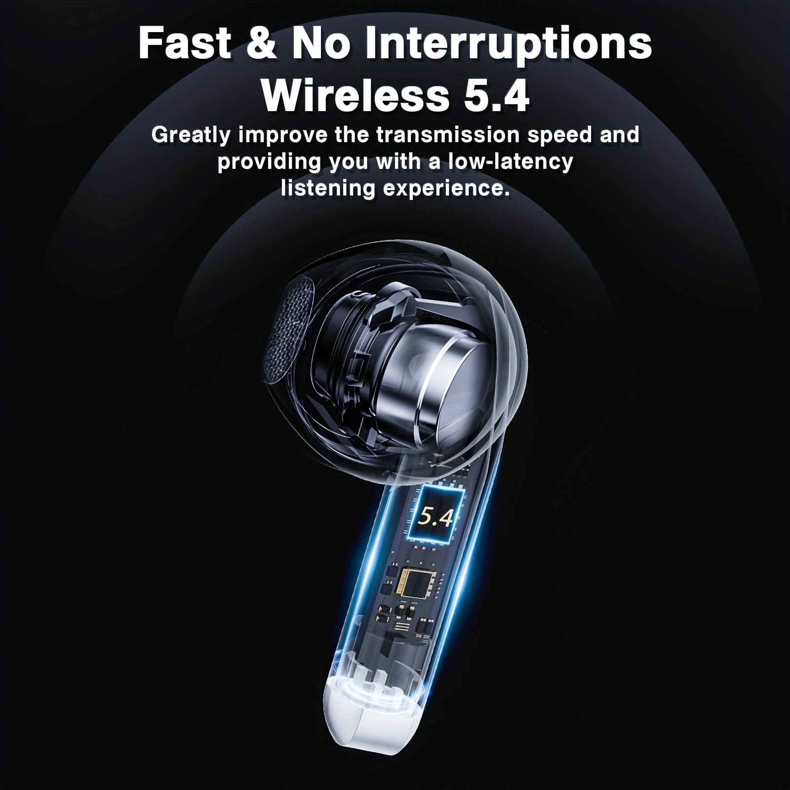 GENAI Wireless Earphones Noise Reduction with Dual Mic, Fast Pairing & Long Standby Time