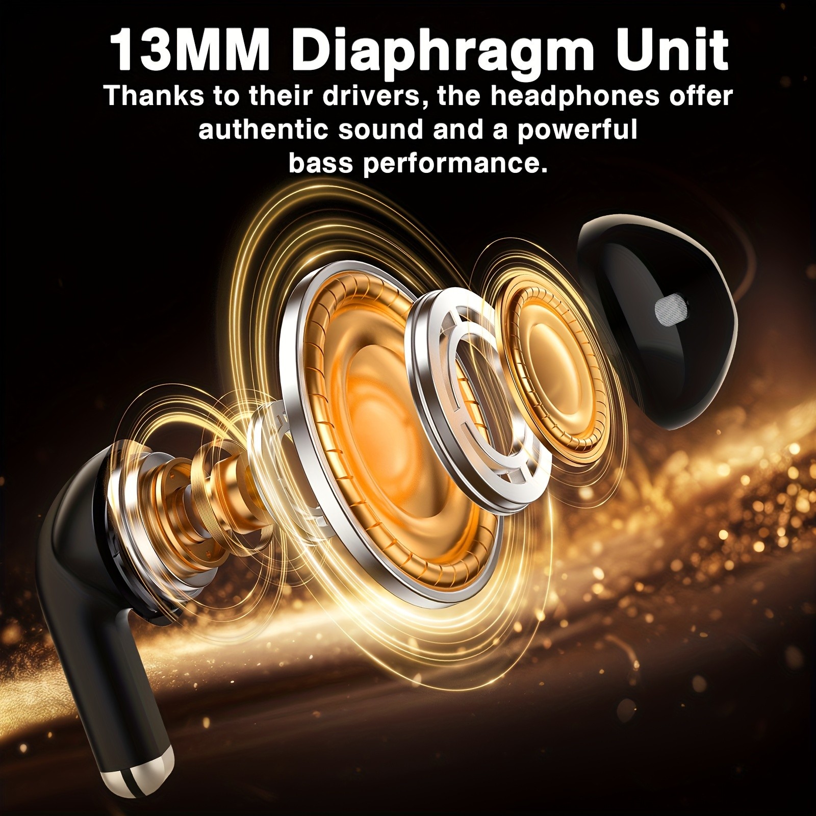 GENAI Wireless Earphones Noise Reduction with Dual Mic, Fast Pairing & Long Standby Time