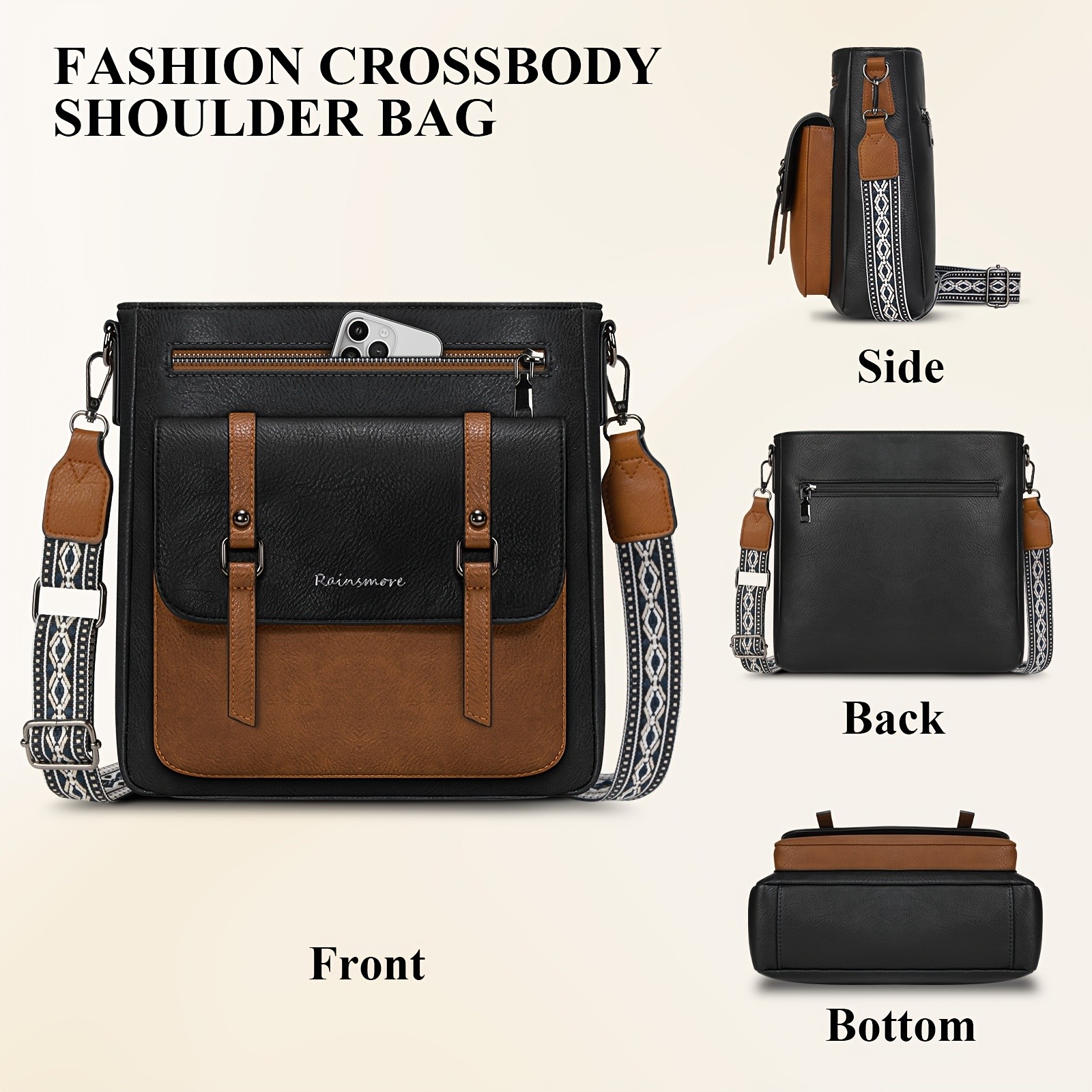 RAINSMORE Womens Crossbody Bag  Lightweight Style & Everyday Comfort for Modern Kiwi Women