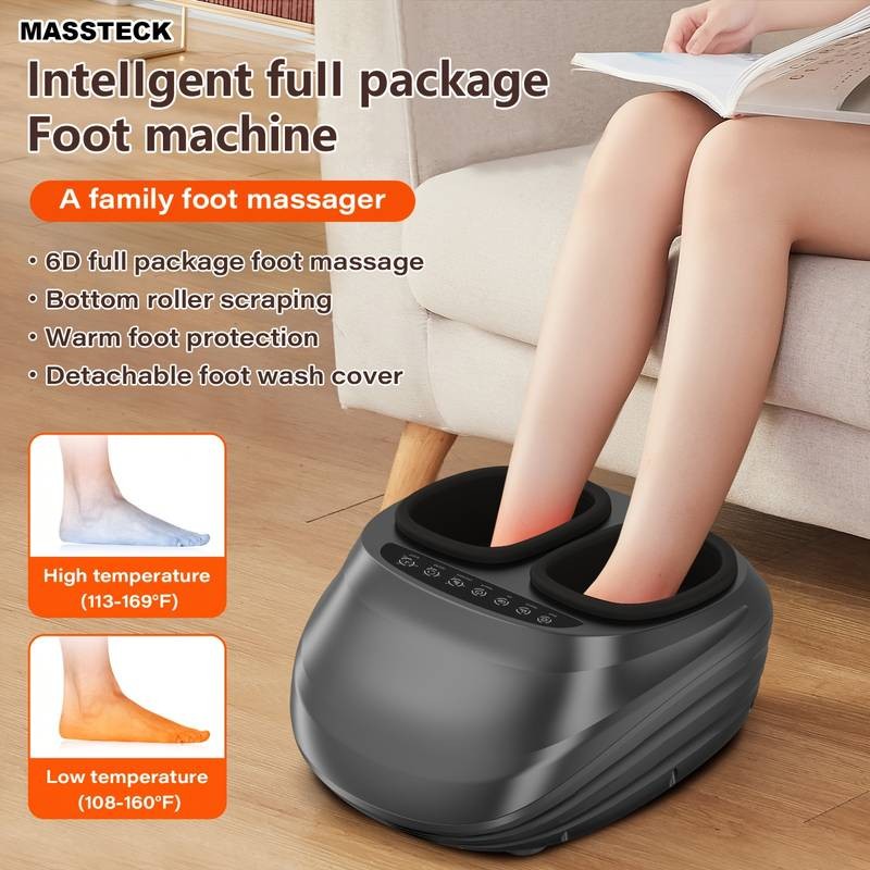 MASSTECK Shiatsu Foot Massager Machine Deep Relief, Warm Comfort & All-Day Relaxation