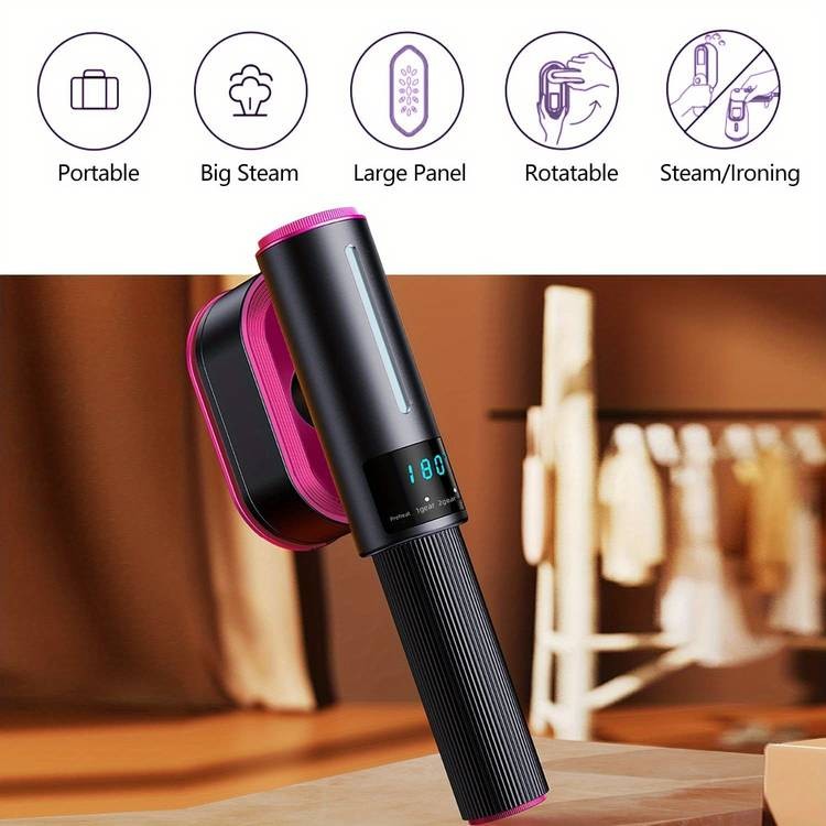 ESUPER 2-in-1 LED Rotating Garment Steamer Modern Clothing Care Made Simple