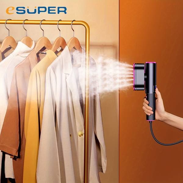 ESUPER 2-in-1 LED Rotating Garment Steamer Modern Clothing Care Made Simple