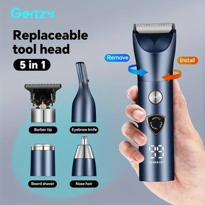 GERTZY 5-in-1 Mens Electric Beauty Kit  Complete Grooming Power in One Device