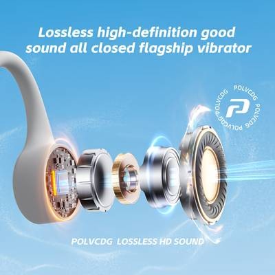 POLVCDG Wireless Bone Conduction Open-Ear Headphones  Waterproof, Comfortable & Built for Active Lifestyles