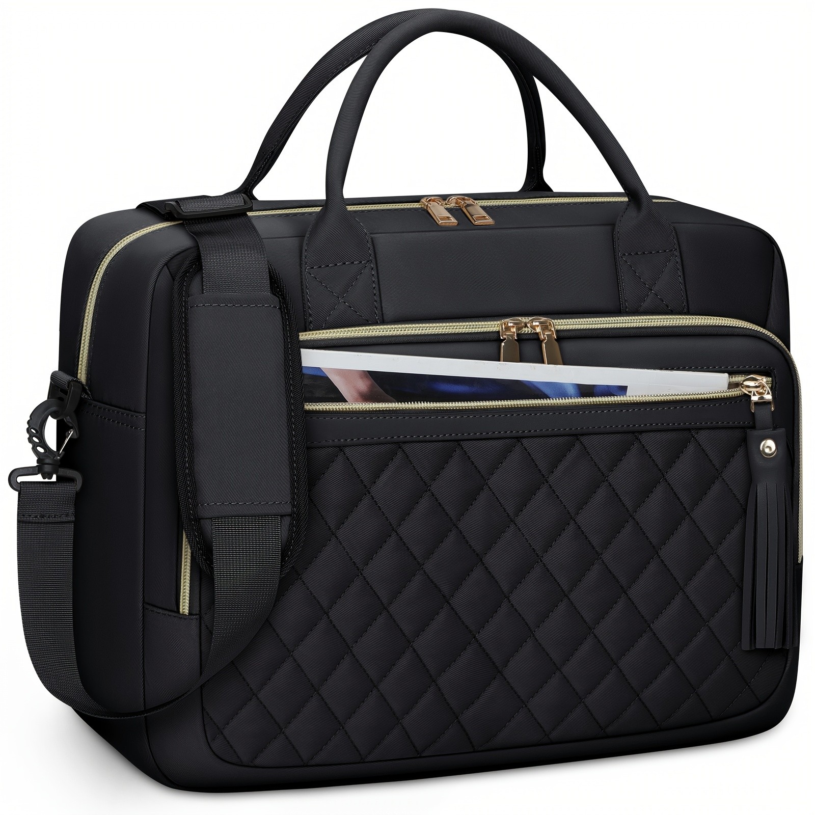 RAINSMORE Womens 43.94 cm Laptop Briefcase Durable, Quilted & Professional for Work, Business & Travel