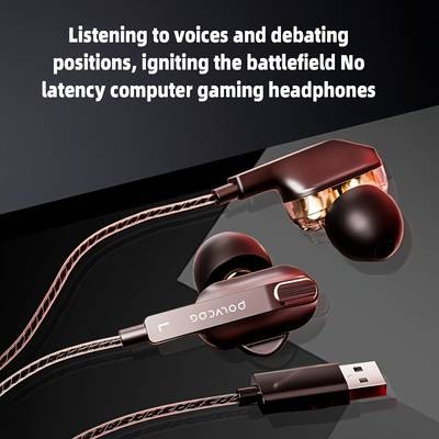 POLVCDG Type-C Wired Gaming Headphones  Noise-Isolating, Anti-Tangle & Built for Gamers