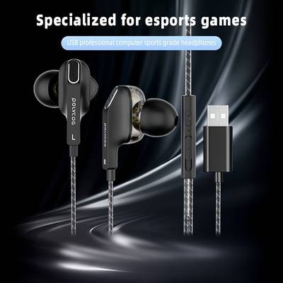 POLVCDG Type-C Wired Gaming Headphones  Noise-Isolating, Anti-Tangle & Built for Gamers