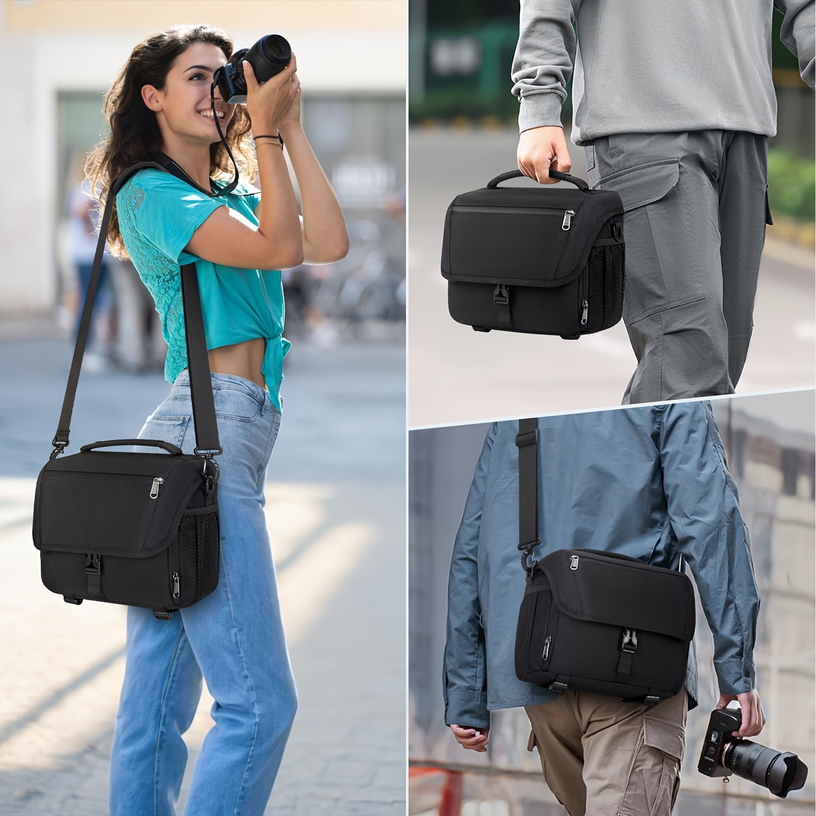 RAINSMORE Camera Bag Compact, Protective & Travel-Ready for DSLR, Mirrorless & Action Cameras