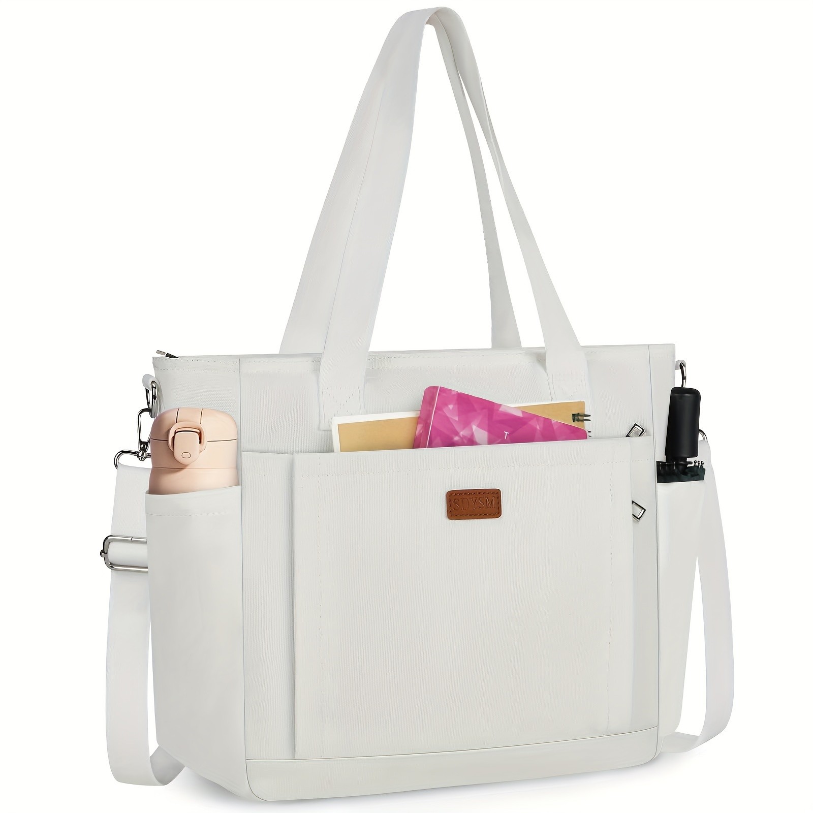 NUBILY Large Canvas Tote Bag Lightweight, Casual & Spacious Carryall for Daily Work, School & Beach Days