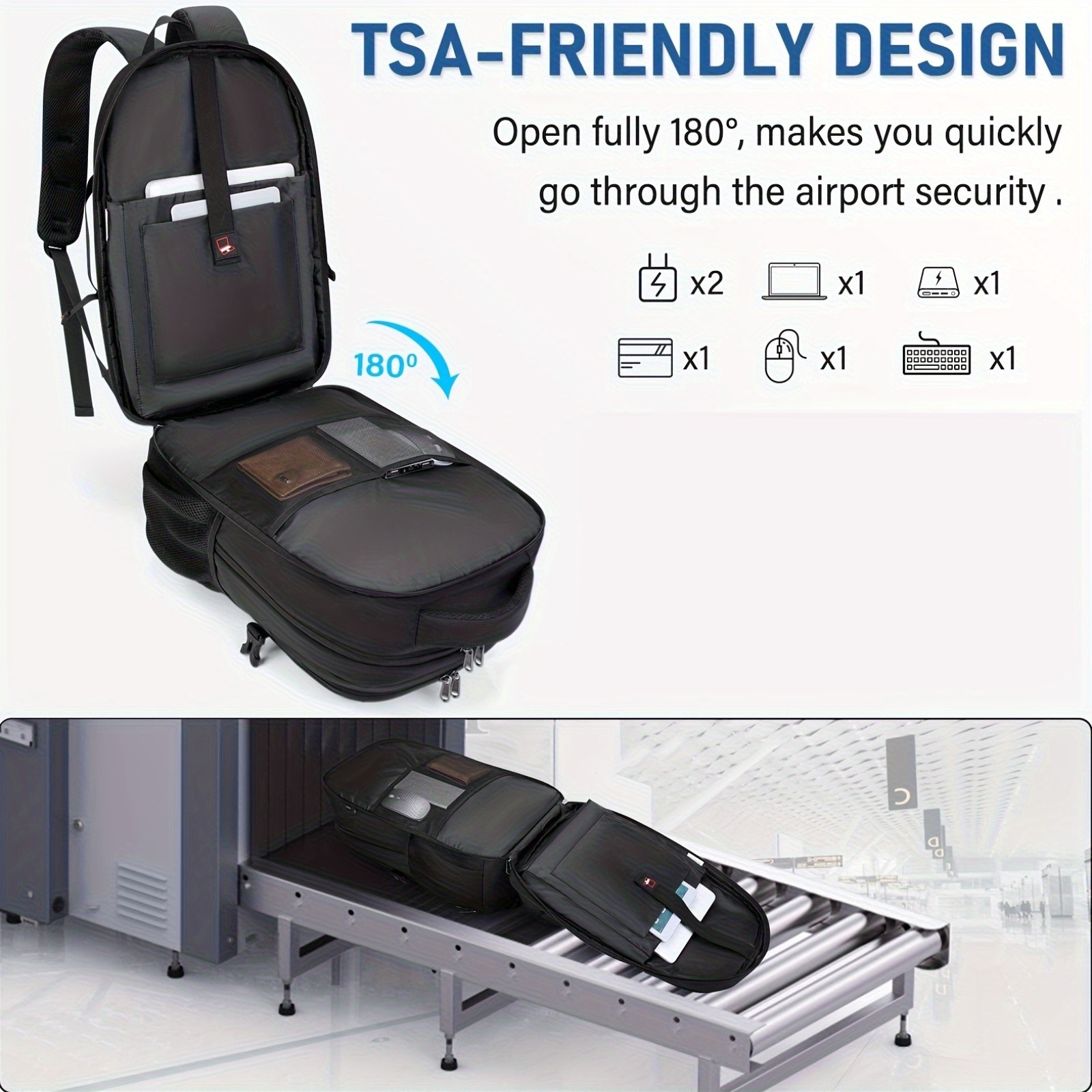 NUBILY 17.3-Inch Mens Laptop Backpack  50L Sleek Travel Pack for Work, College & Business