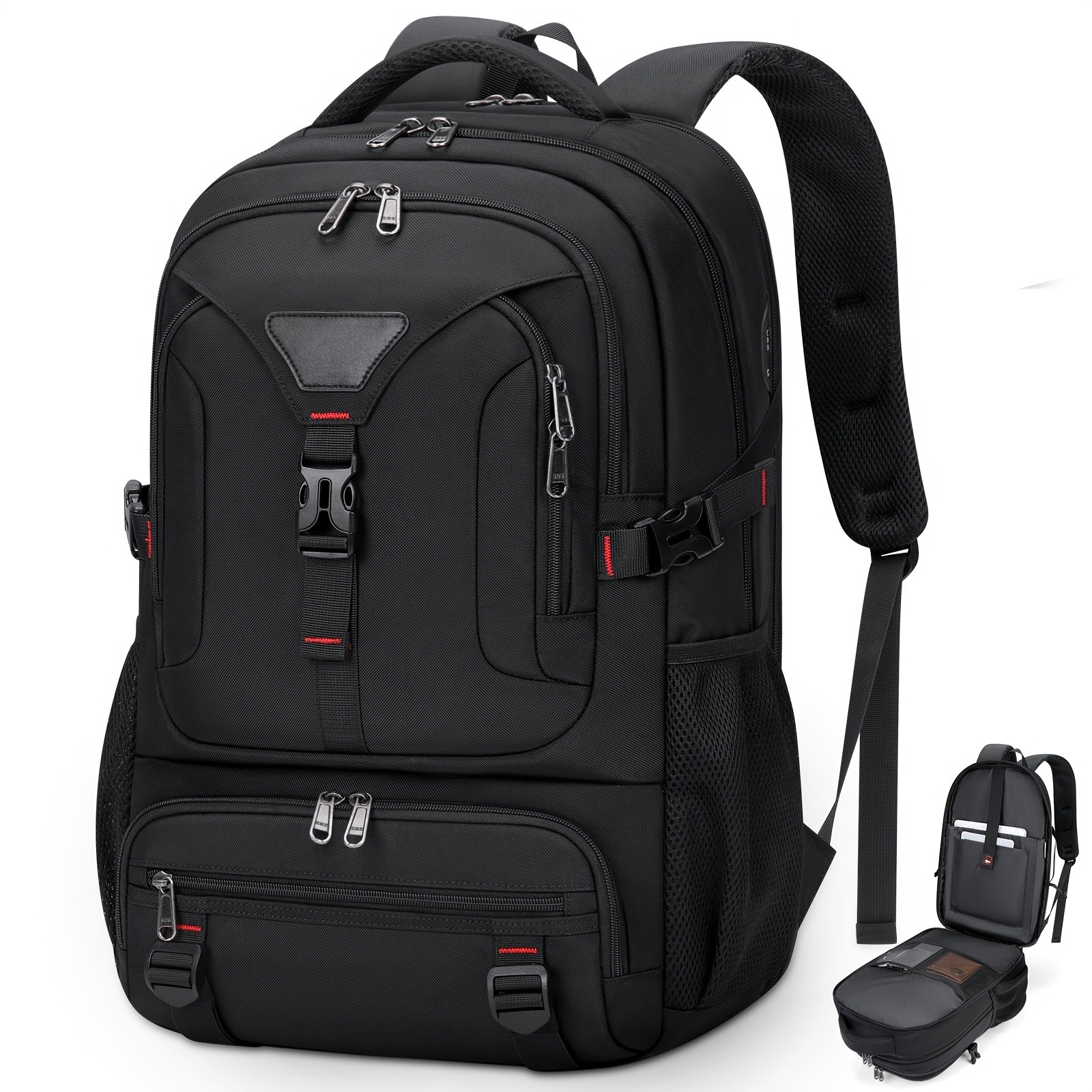 NUBILY 17.3-Inch Mens Laptop Backpack  50L Sleek Travel Pack for Work, College & Business