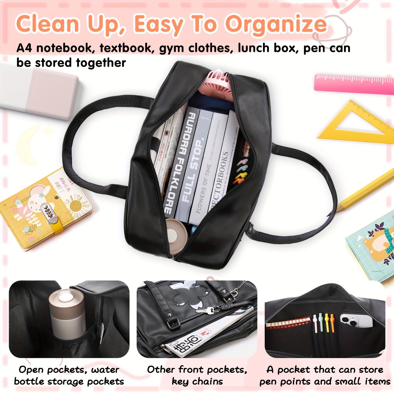 NUBILY Large Capacity Boston Bag Stylish, Durable & TSA-Compliant for Middle & High School Students