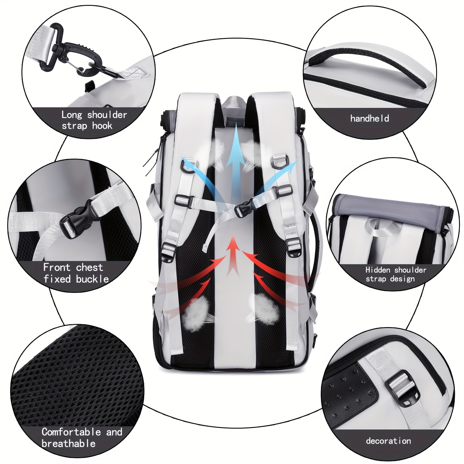 ENOSHI Mens Large Travel Backpack  Convertible Shoulder Bag with Shoe Compartment & Laptop Storage