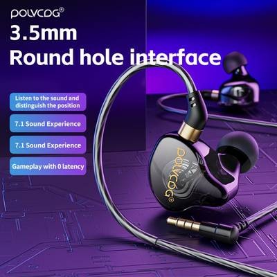 POLVCDG Gaming-Themed Wired Headphones  Stereo Sound, Comfortable Fit & High-Clarity Calls