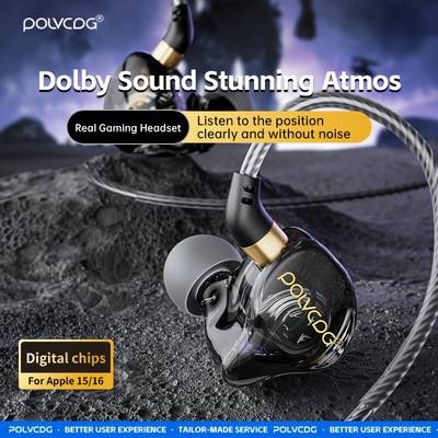 POLVCDG Gaming-Themed Wired Headphones  Stereo Sound, Comfortable Fit & High-Clarity Calls