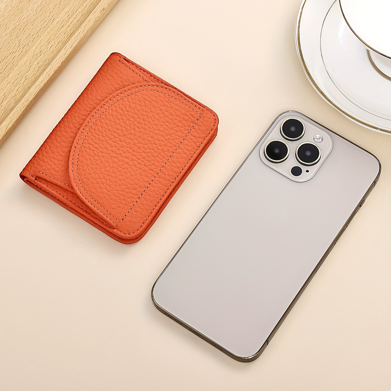 BANYANU Womens Genuine Leather Mini Wallet Set  Vintage 6-Card Holder + Coin Purse with Snap Closure