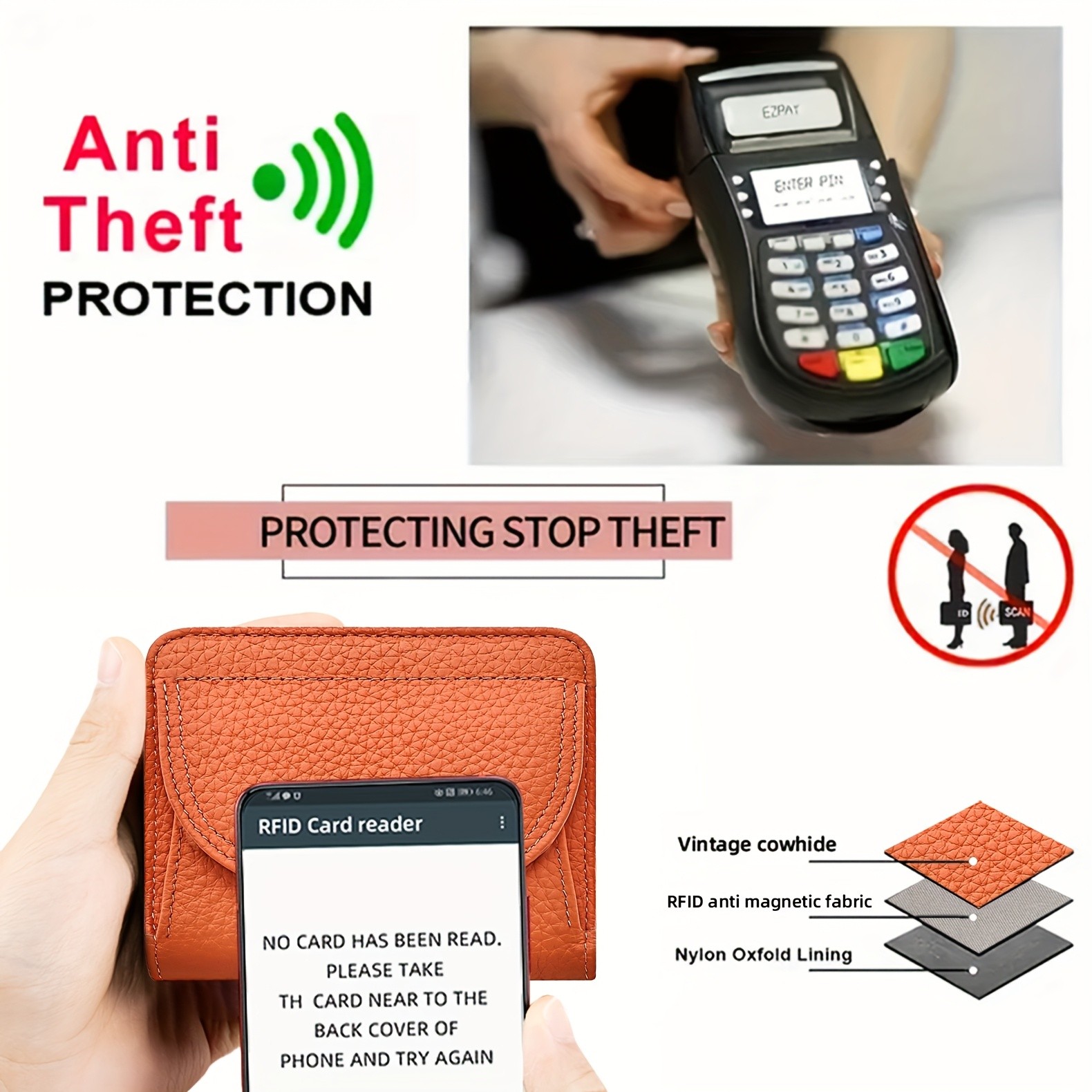 BANYANU Womens Genuine Leather Mini Wallet Set  Vintage 6-Card Holder + Coin Purse with Snap Closure