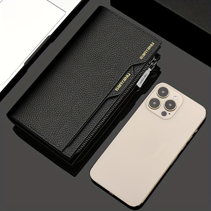 BANYANU Mens Genuine Leather Wallet Large-Capacity Cowhide Clutch with Multi-Card Holder & Drivers License Slot