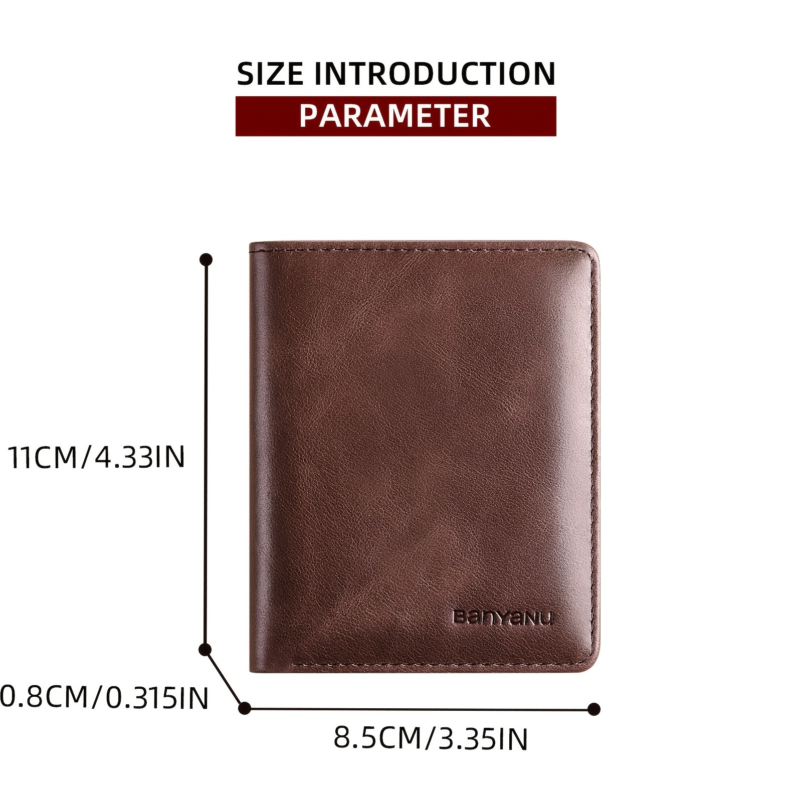 BANYANU Vintage Genuine Leather Mens Wallet Slim Top-Layer Cowhide with Multi-Card Holder & Secure Snap Closure