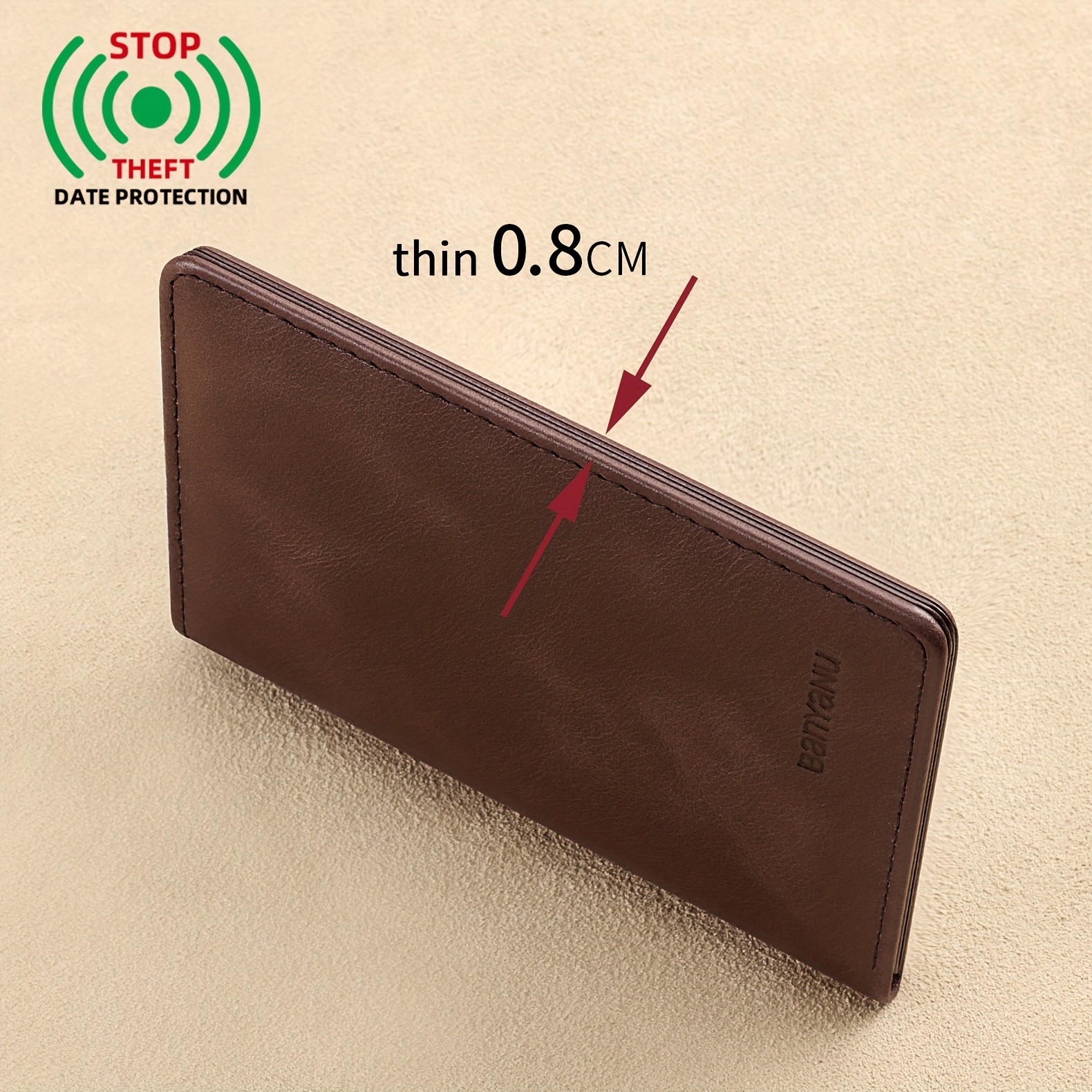 BANYANU Vintage Genuine Leather Mens Wallet Slim Top-Layer Cowhide with Multi-Card Holder & Secure Snap Closure