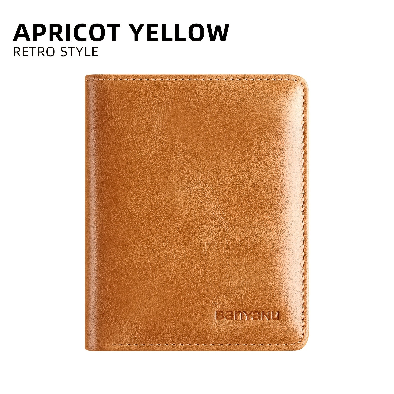 BANYANU Vintage Genuine Leather Mens Wallet Slim Top-Layer Cowhide with Multi-Card Holder & Secure Snap Closure