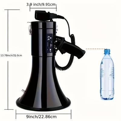 BS 50W Portable USB Loudspeaker & Megaphone Powerful Sound, Detachable Mic & Recording Playback for Any Event